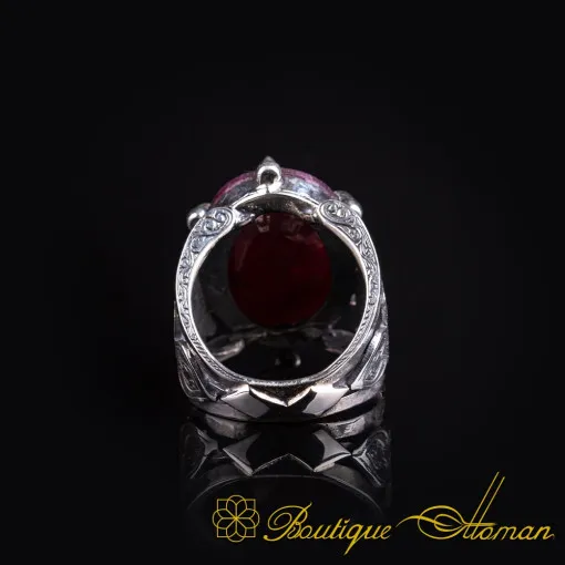 One of a Kind Raw Ruby Silver Ring No:1
