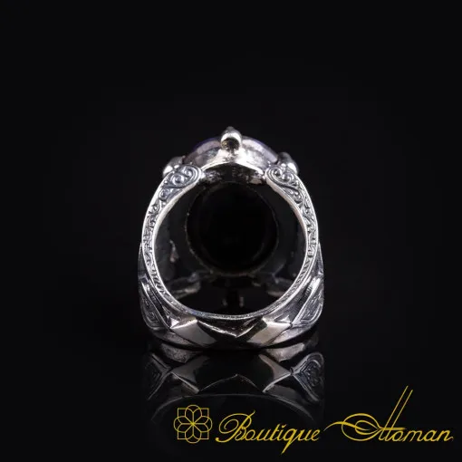 One of a Kind Raw Sapphire Silver Ring No:1