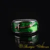 Zulfikar Sword Green Carbon Silver Ring