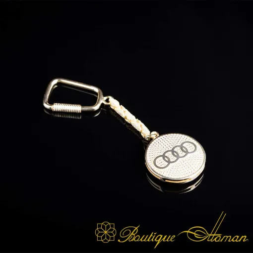 Car Logo Special Gold Plated Silver Keychain No:1