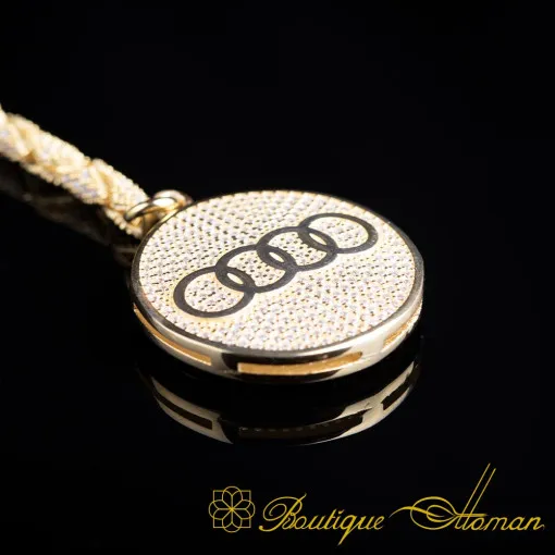 Car Logo Special Gold Plated Silver Keychain No:1