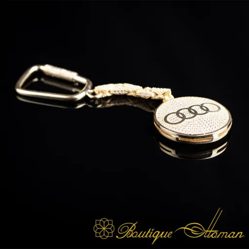 Car Logo Special Gold Plated Silver Keychain No:1