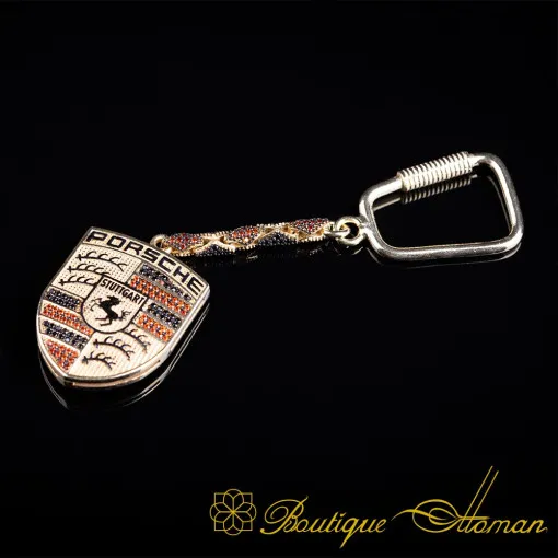 Car Logo Special Gold Plated Silver Keychain No:3