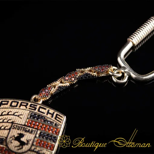 Car Logo Special Gold Plated Silver Keychain No:3