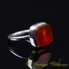 Red Yemeni Aqeeq Square Minimalist Women Ring