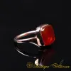 Red Yemeni Aqeeq Square Minimalist Women Ring (Rose Gold Plated)