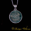Surah Al Nas & Al Falaq Islamic Green Aqeeq Round Silver Necklace