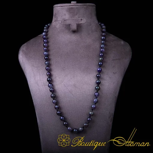 Amethyst Beaded Adjustable Unisex Necklace