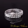 Serpent White Zircon Three Row Adjustable Bracelet For Women