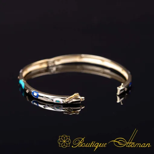 Multicolor Enamel Gold Bangle For Women