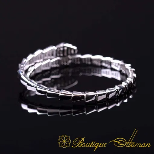 Serpent Silver Adjustable Bracelet For Women
