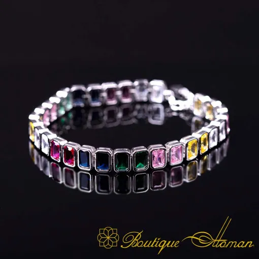 Colorful Mix Zircon Tennis Bracelet For Women