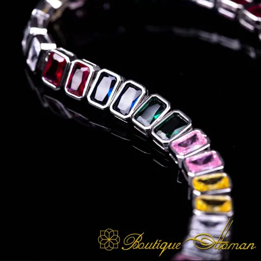 Colorful Mix Zircon Tennis Bracelet For Women