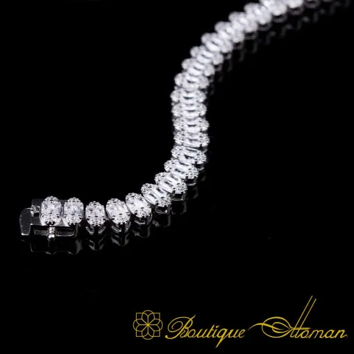 Oval White Zircon Elegant Tennis Bracelet For Women