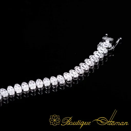Oval White Zircon Elegant Tennis Bracelet For Women