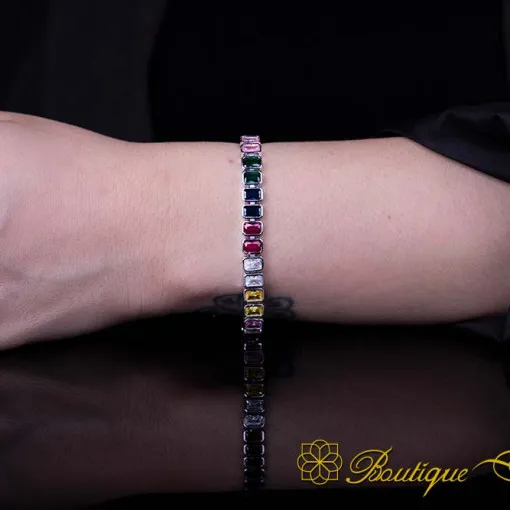 Colorful Mix Zircon Tennis Bracelet For Women