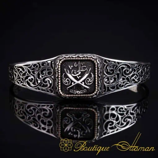 Crossed Swords (Ya Ali) Silver Cuff Bracelet