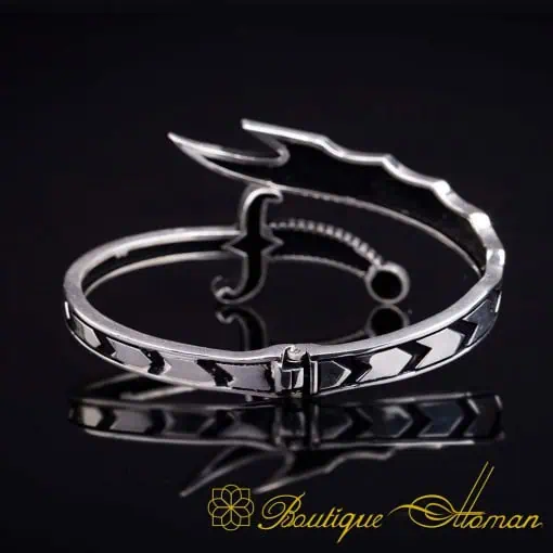 Sword Adjustable Silver Cuff Bracelet For Men No:3 - Image 4