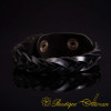 Black Genuine Leather Braided Unisex Bracelet