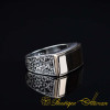 Hand Engraved Stoneless Plain Bronze & Silver Ring