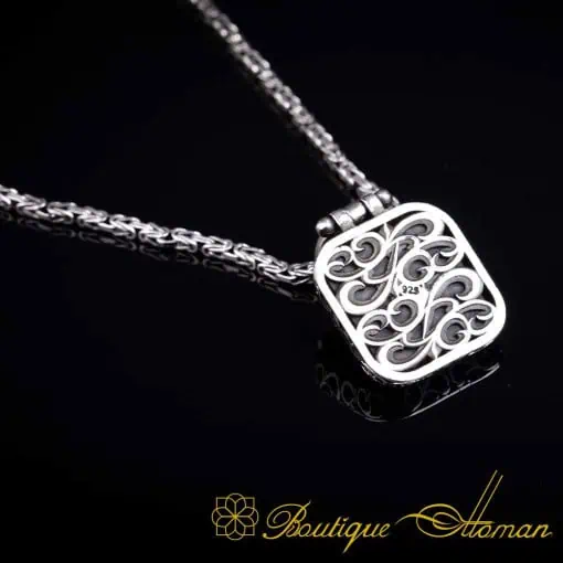 Compass Square Pendant with King Chain Necklace - Image 5