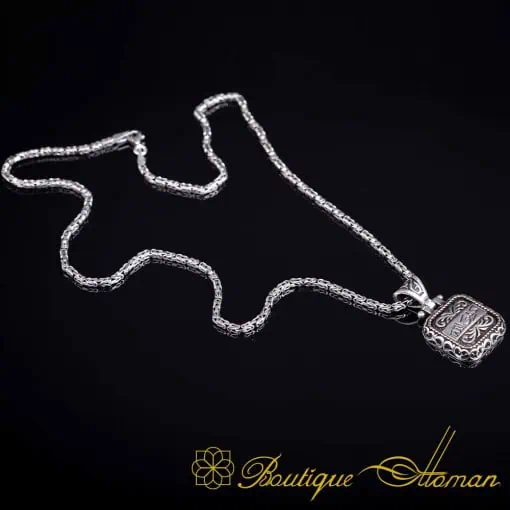 Hasbunallahu Square Pendant with King Chain Necklace - Image 3
