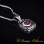 Crescent Red Zircon Star Square Pendant with King Chain Necklace