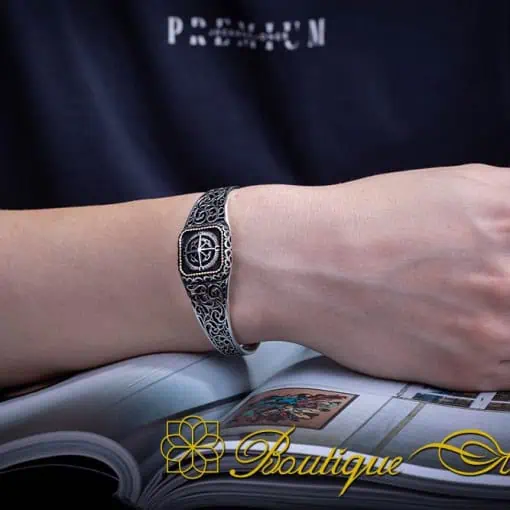 Alternative view of Compass Silver Cuff Bracelet