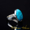 Turquoise Silver Plain Band Women Ring