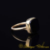 Black Aqeeq Square Minimalist Women Ring (Gold Plated)