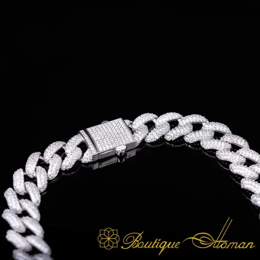 White Zircon Cuban Link Chain Necklace