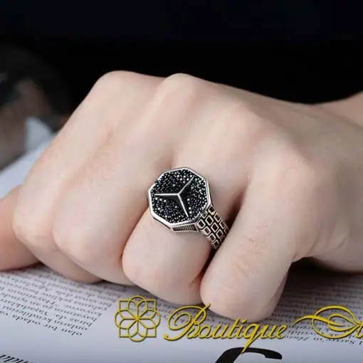 Car Logo Micro Zircon Detailed Ring for Mercedes-Benz Owners No:5