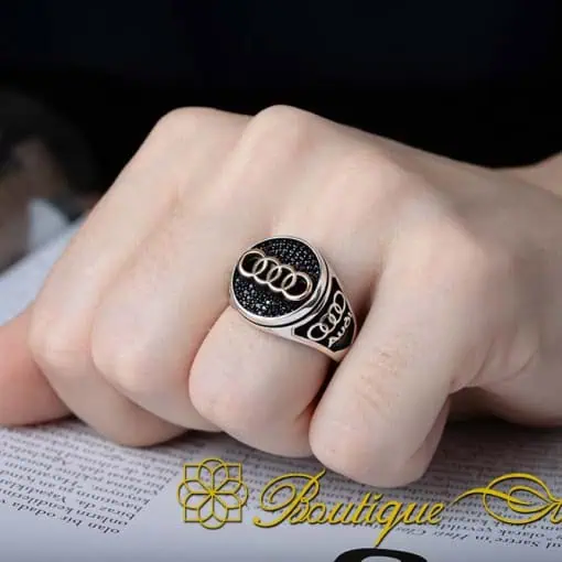 Car Logo Micro Zircon Detailed Ring for Audi Owners No:2