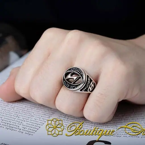 Car Logo Micro Zircon Detailed Ring for Hyundai Owners No:1