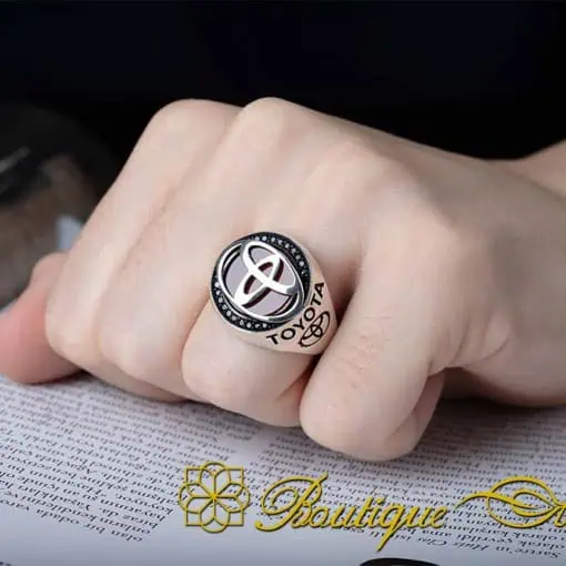 Car Logo Red Aqeeq Detailed Ring for Toyota Owners No:1