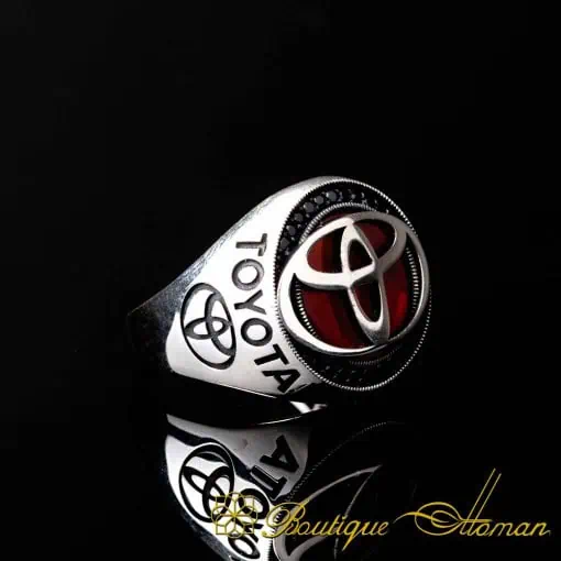 Car Logo Red Aqeeq Detailed Ring for Toyota Owners No:1