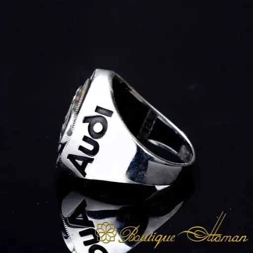 Car Logo Tiger's Eye Zircon Detailed Ring for Audi Owners No:3