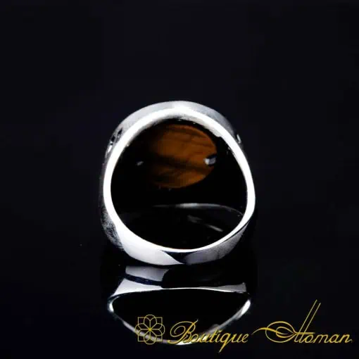 Car Logo Tiger's Eye Zircon Detailed Ring for Audi Owners No:3