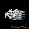 White Zircon Detailed Silver Hair Comb No:2