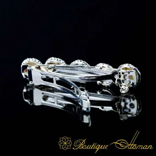 White Zircon Detailed Silver Hair Clip No:6