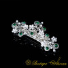 Green & White Zircon Detailed Silver Hair Clip No:1