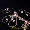 Sultana Red & White Zircon Hair Vine with Comb No:2