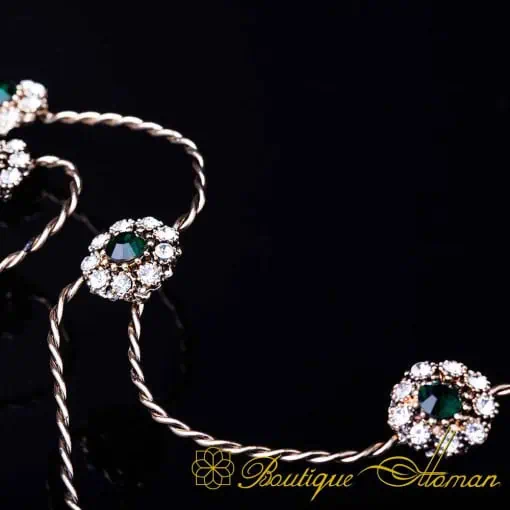 Sultana Green & White Zircon Hair Vine with Comb No:1