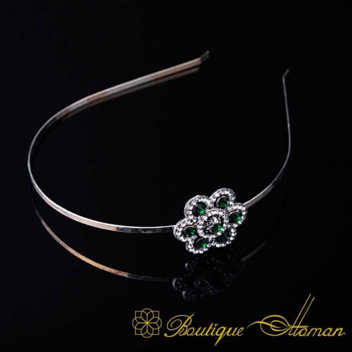Sultana Green & White Zircon Headband No:3