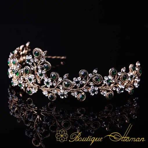 Sultana Green & White Zircon Headband No:1