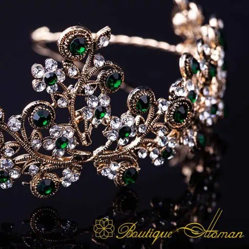 Sultana Green & White Zircon Headband No:1