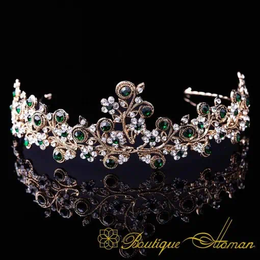 Sultana Green & White Zircon Headband No:1