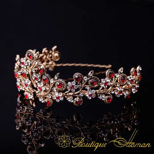 Sultana Red & White Zircon Headband No:1