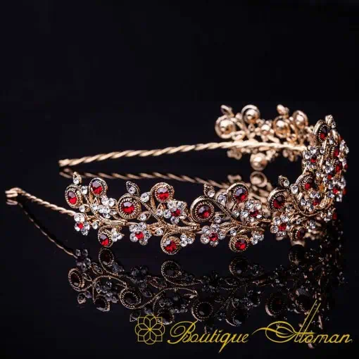 Sultana Red & White Zircon Headband No:1
