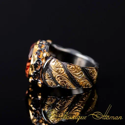 Masterpiece Collection Zultania Elegant Gilded Oxidized Ring